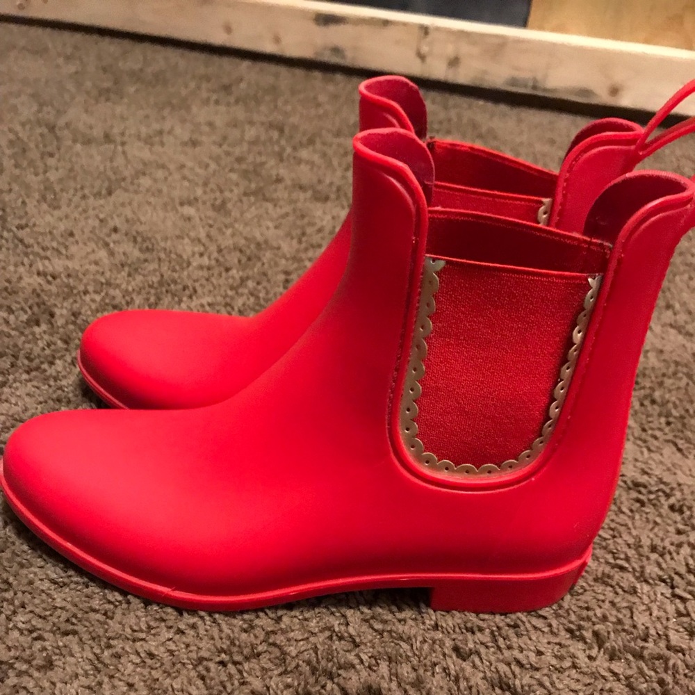 Jack Rogers red rubber bootie